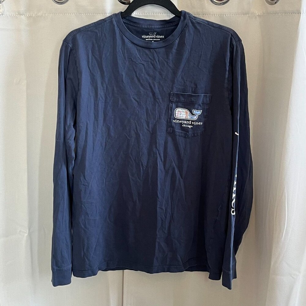 Vineyard Vines Men Shirt Small Chicago Spellout Preppy Beach Nautical 16859x